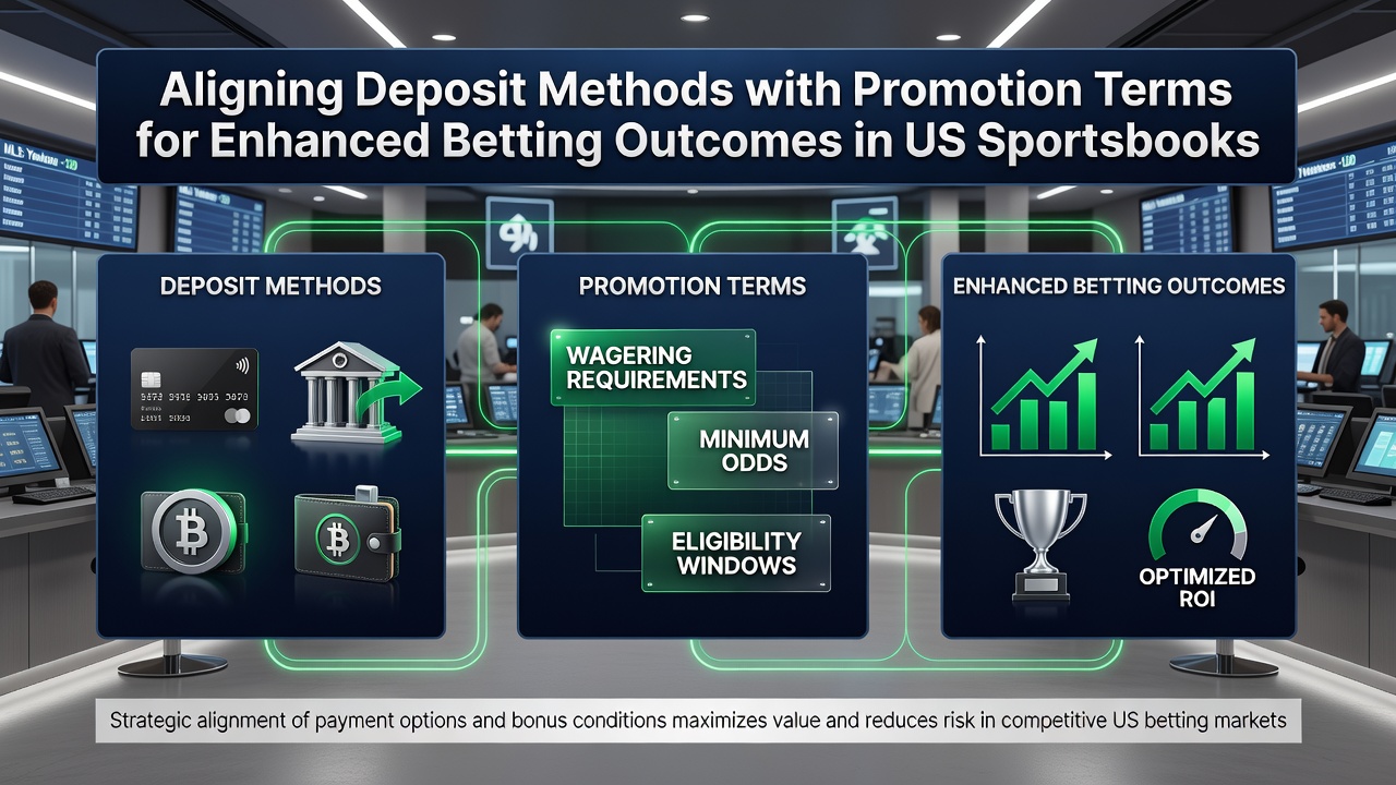 Mobile screen displaying bonus terms next to available payment methods at a US sportsbook