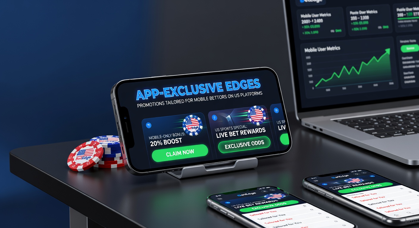 Smartphone displaying a sports betting app with exclusive promotion banners for mobile users, highlighting odds boosts and free bets