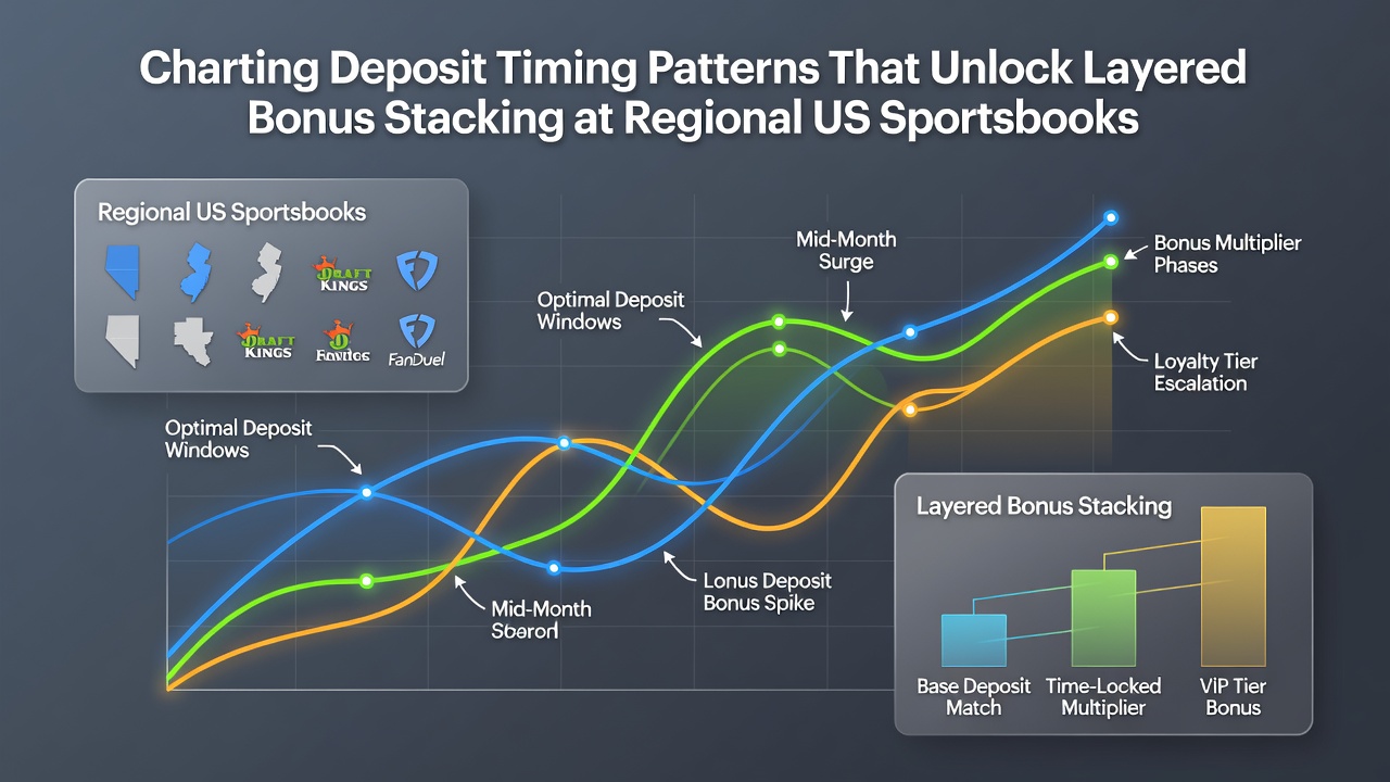 Graph illustrating deposit timing patterns and bonus stacking outcomes at US sportsbooks