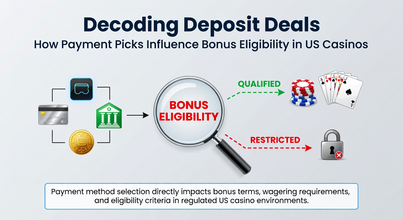 Close-up of a smartphone displaying US casino app with payment icons including PayPal, Visa, and crypto, next to bonus offer details