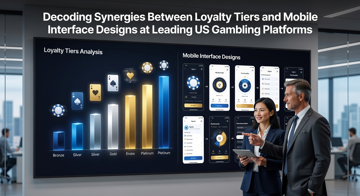 Mobile app screenshot showing tiered loyalty dashboard elements on a US gambling platform
