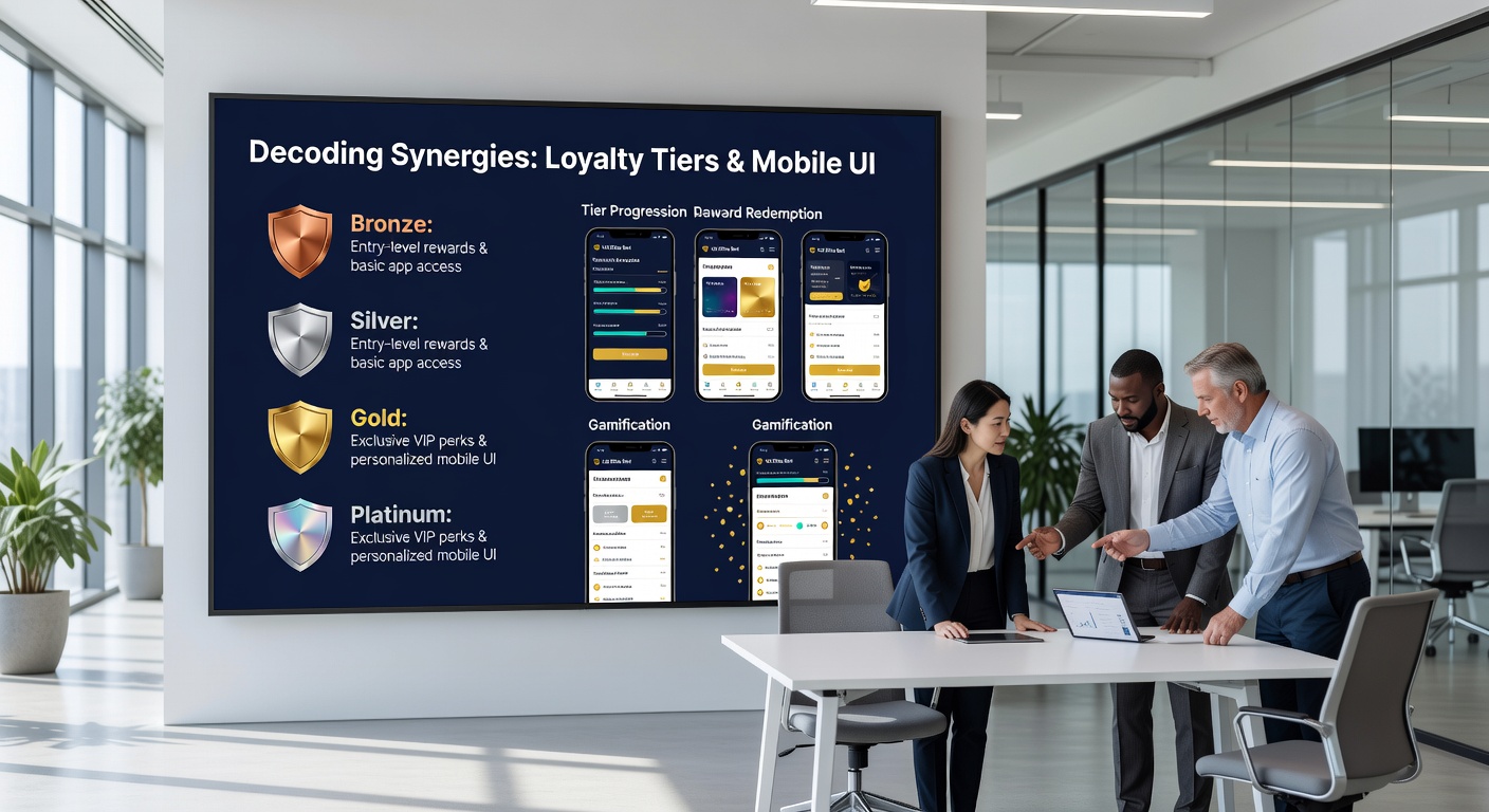 Close-up view of a mobile loyalty tier progression screen with interface elements highlighted