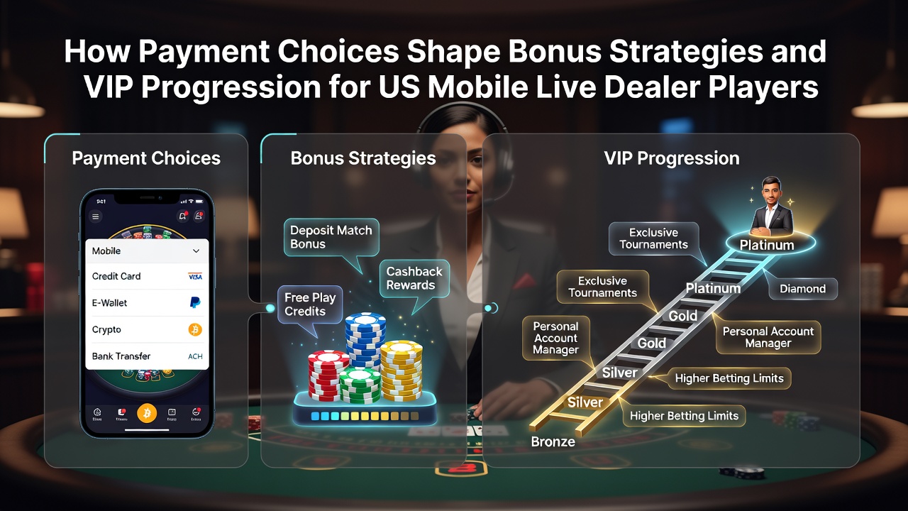 US player engaging with live dealer roulette on a mobile device with VIP tier progress bar visible