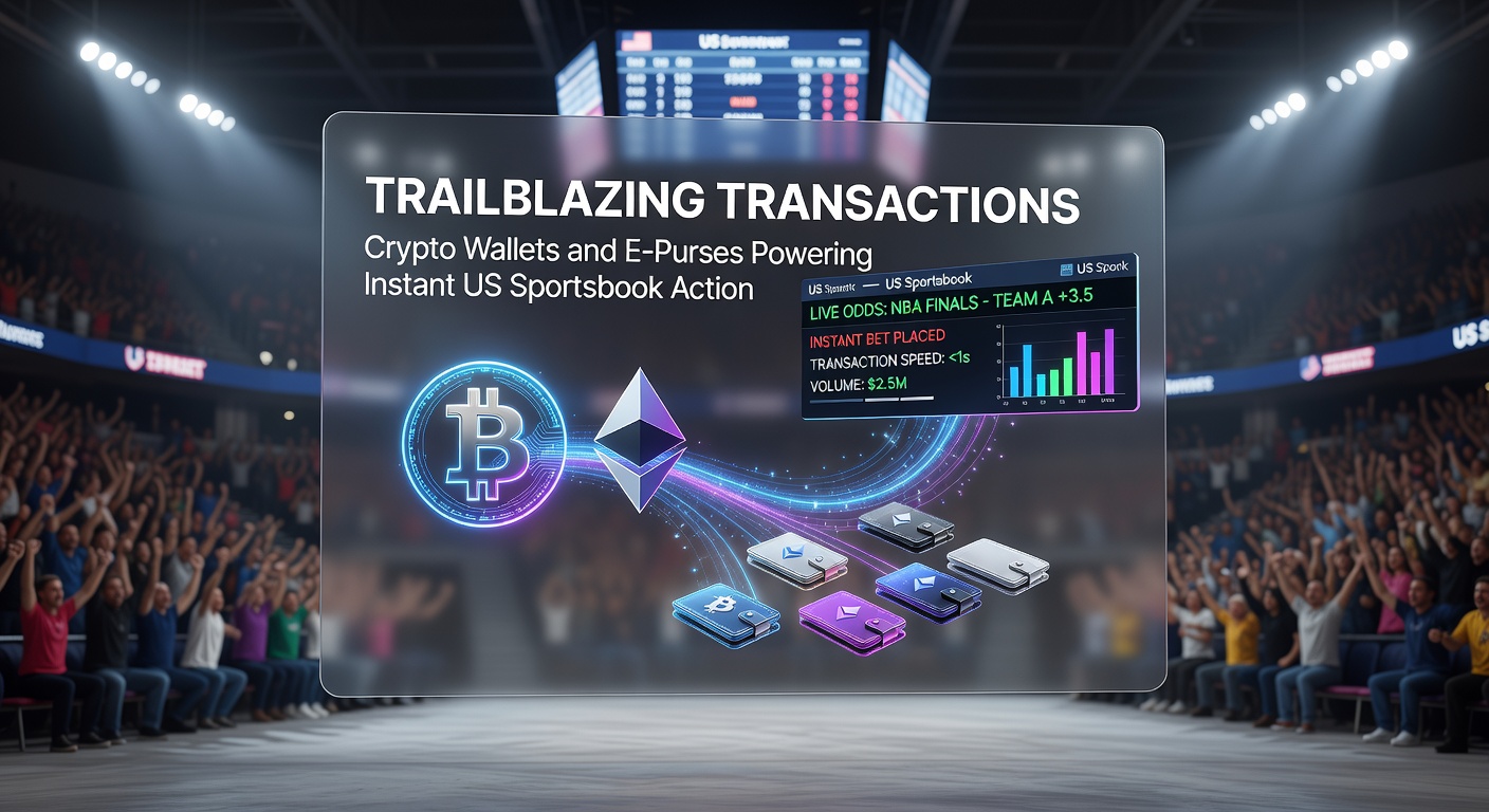 Close-up of a smartphone displaying e-purse withdrawal confirmation on a sportsbook, next to crypto charts and live game odds, highlighting real-time transaction success