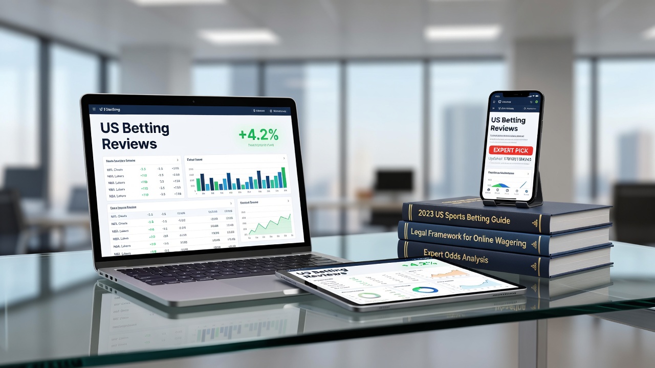Overview of US betting review processes showing sportsbook interfaces and comparison tools