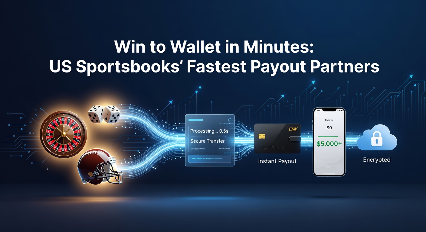 Digital wallet icons glowing on a smartphone screen next to a sportsbook app, symbolizing instant payout transfers